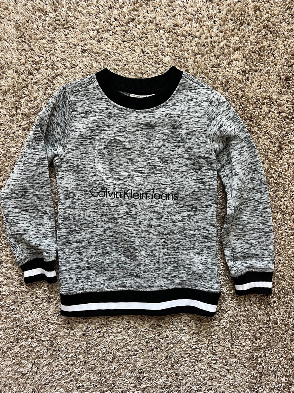 Calvin Klein Jeans Kids Black & Grey Marled Logo Sweatshirt